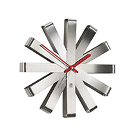 Stylish Spiral Wall Clock With Red Hands