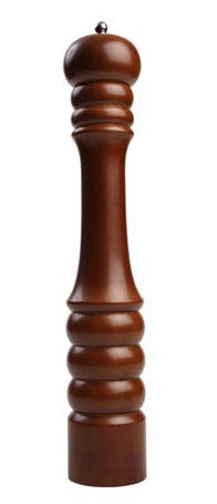 Large 40.5Cm Traditional Dark Stained Hevea Pepper Mill