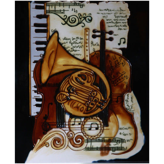 Ceramic Tile With French Horn Design