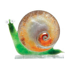 Large Orange Fused Glass Snail