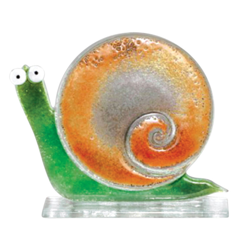 Sammy The Orange Snail Glass Ornament