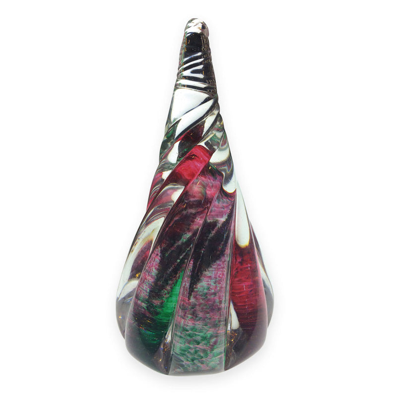 Blown Glass Paperweight In Ruby And Green