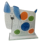 Trendy Blue Glass Dog With Fusion Bubbles