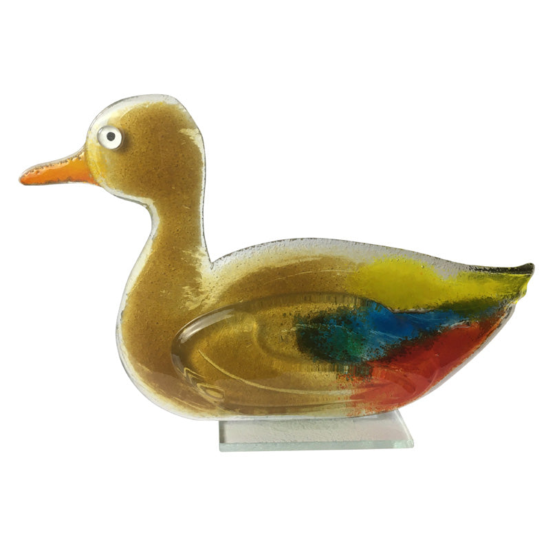 Colourful Fused Glass Mother Duck