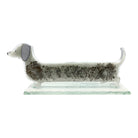 Light Grey Sausage Dog Fused Glass Ornament