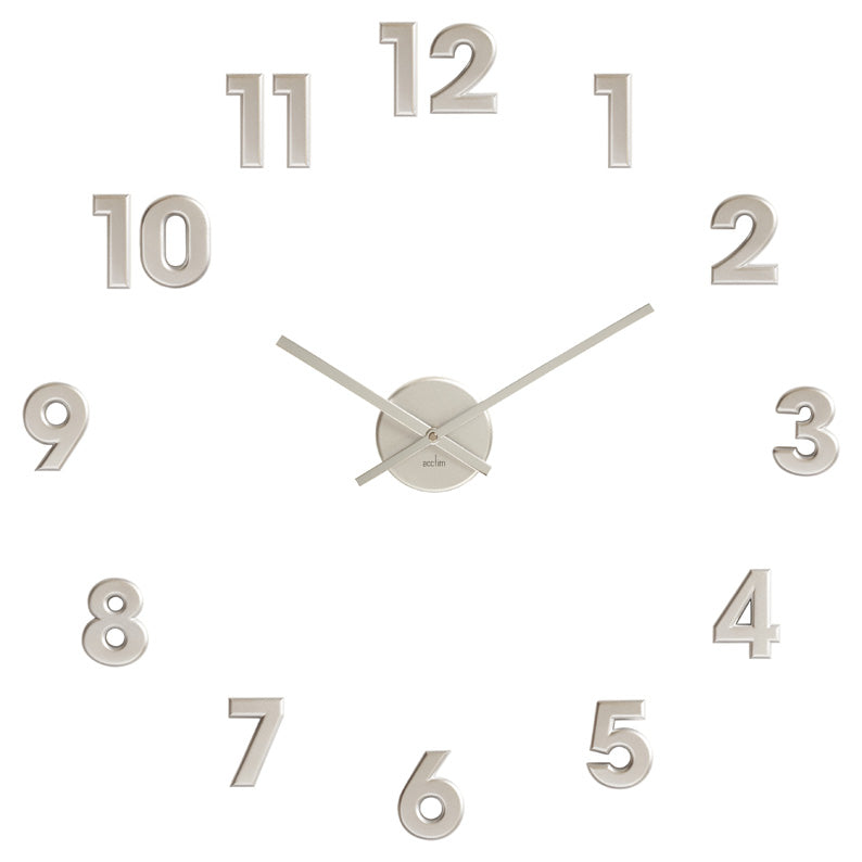 Stick-On-The-Wall Clock In Silver