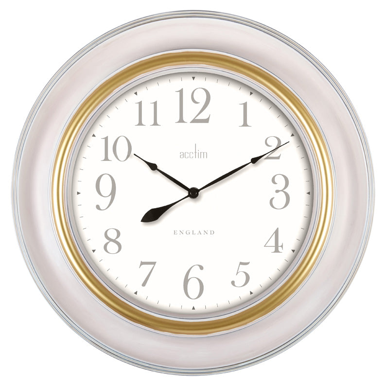 Eggshell And Gold Vintage Wall Clock