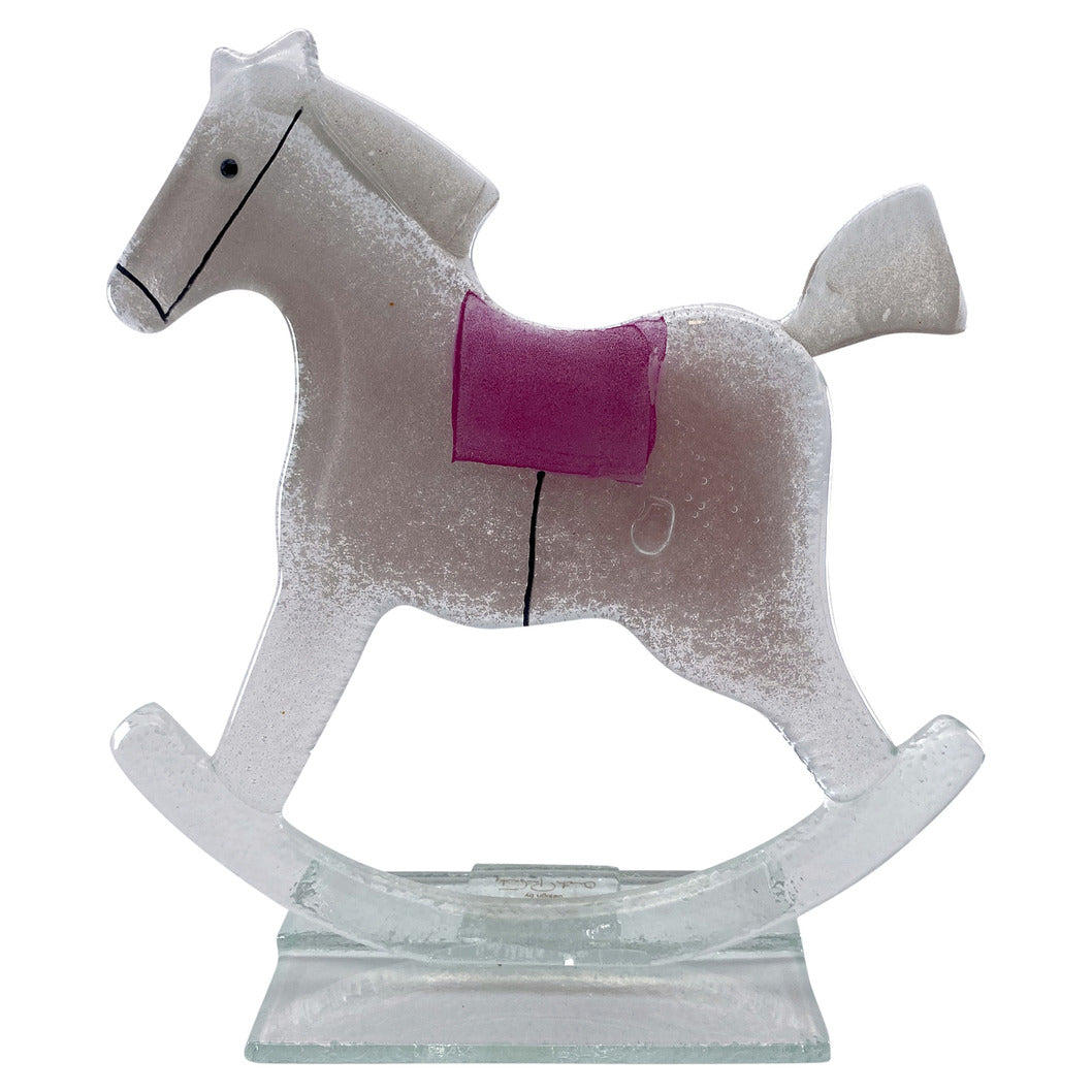 Pink and grey rocking horse on sale