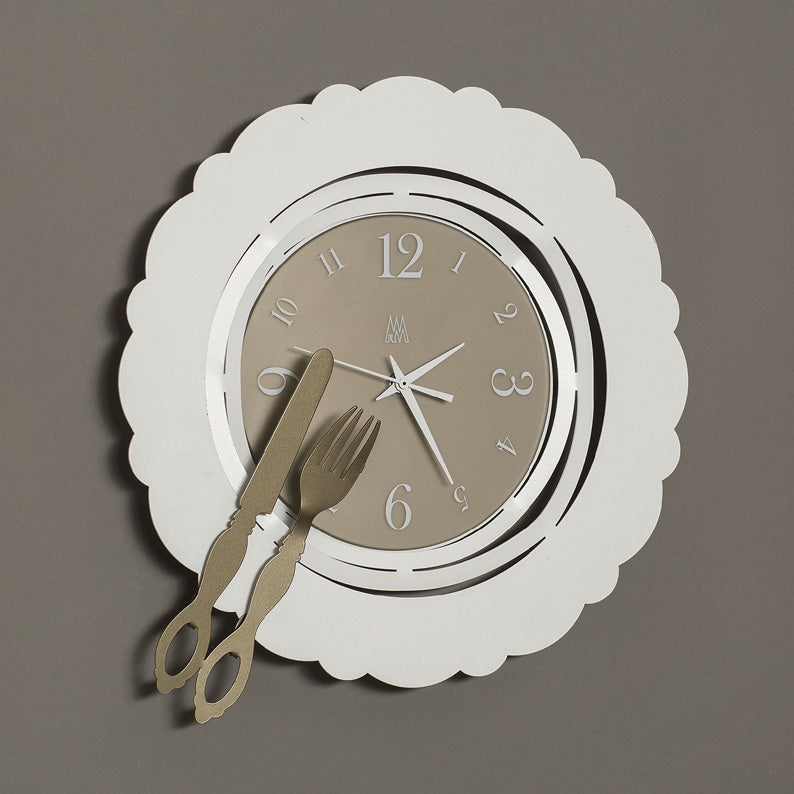 Time On A Plate Kitchen Wall Clock