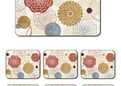 Abstract Bouquet 6 Coaster Set