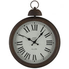 Contemporary Aged Metal Pocket Watch Wall Clock