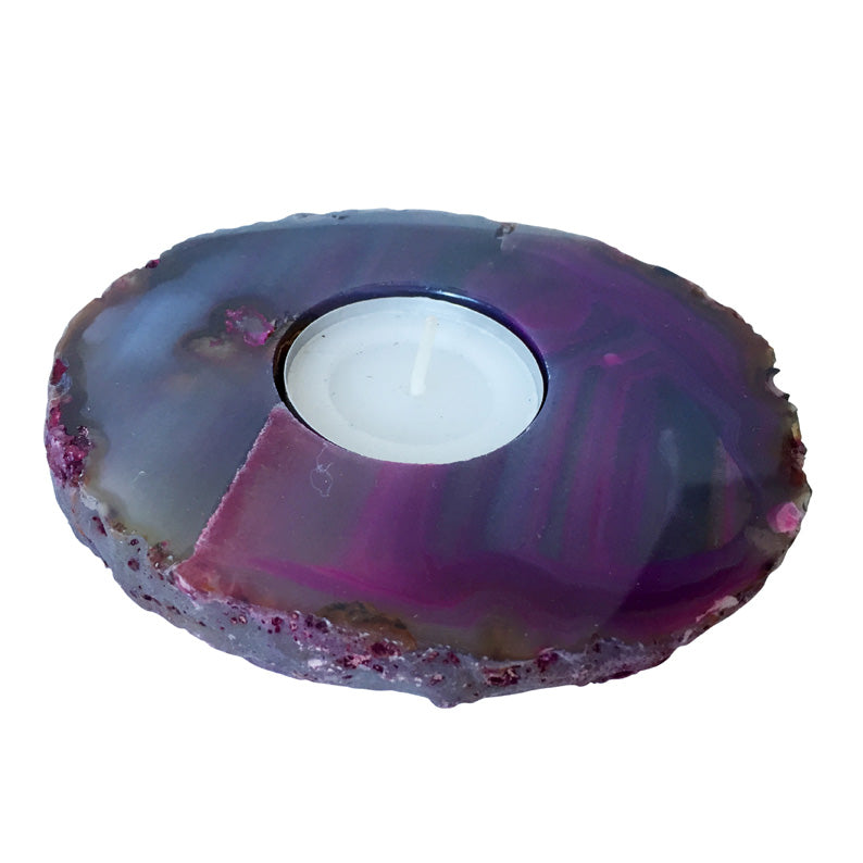 Stunning Purple Agate Tea Light Holder