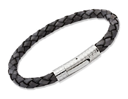 Antique Black Leather Bracelet