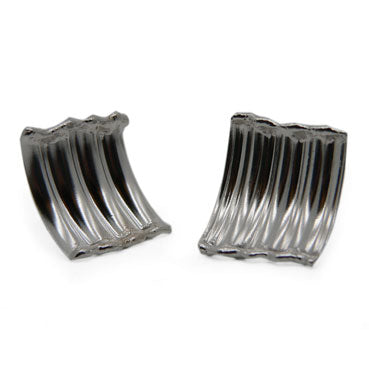 Funky Concaved Ribbed Silver Studs