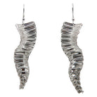 Jazzy Waves Ribbed Silver Earrings