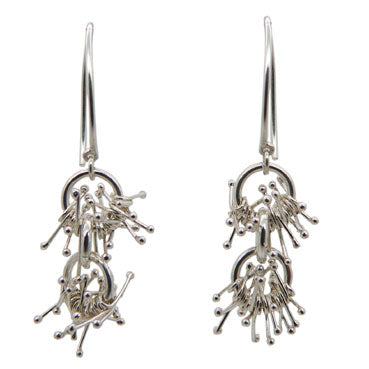 Contemporary Double Bud Drop Earrings