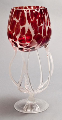 Red and White Twisting Legs Bowl