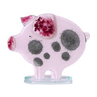 Cute Pink Piglet Fused Glass Table Art