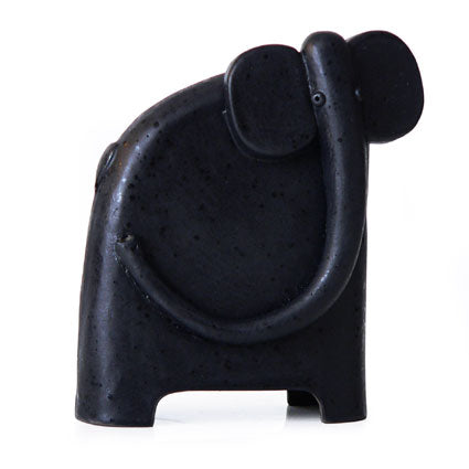 Black Elephant Glazed Ceramic Table Art