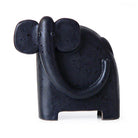 Smaller Black Elephant Glazed Ceramic Table Art