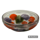 Hand Blown Glass Fruit Bowl With Splashes Of Colour