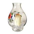 Hurricane Lamp Decorated With Poppies