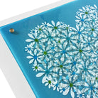 Exquisite Turquoise Heart Design Glass Wall Panel