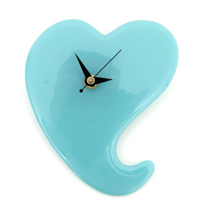 Funky Heart Glass Wall Clock
