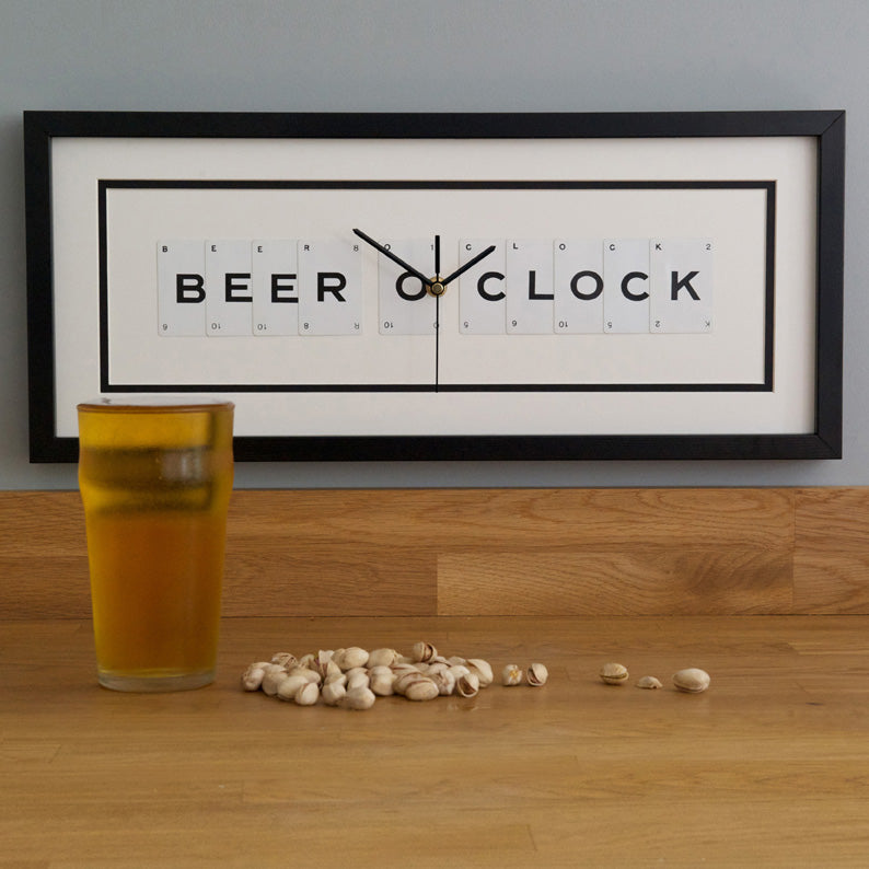 Unique Beer O Clock With Vintage Playing Cards