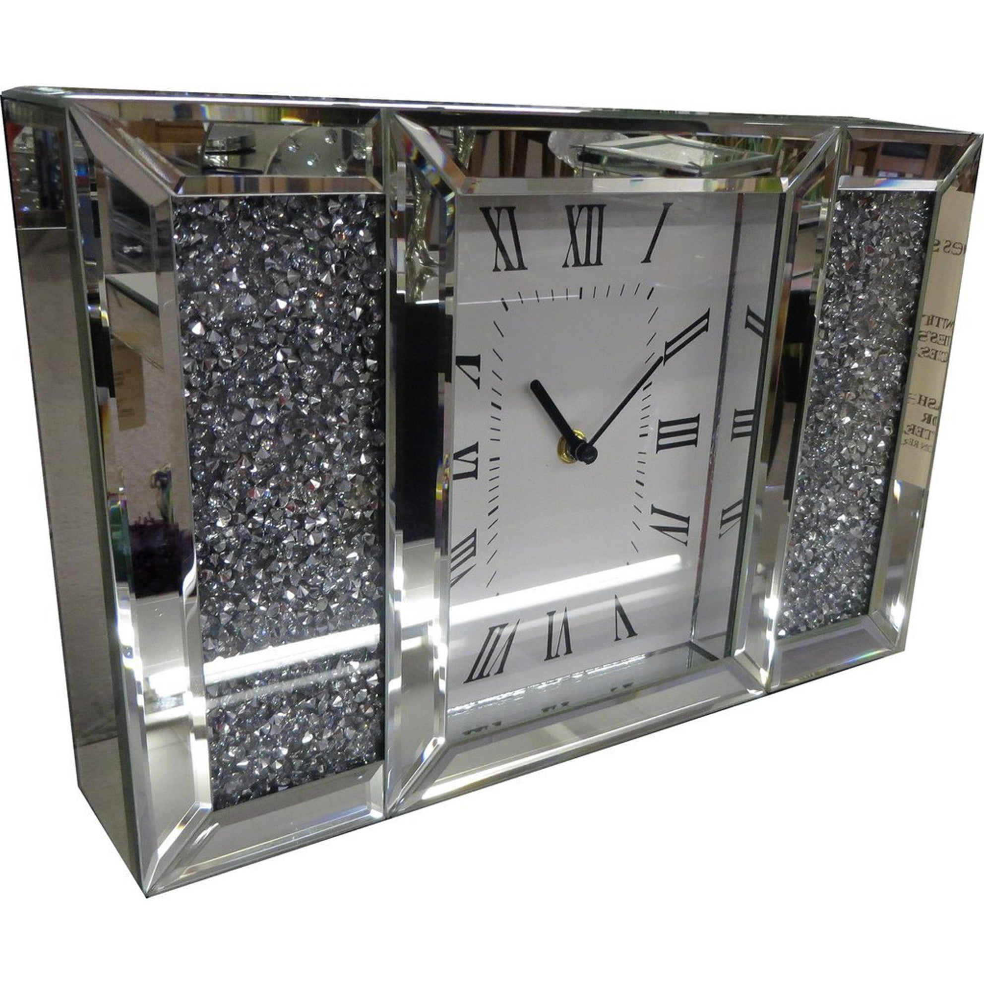 Shimmering Mantle Clock With Roman Numbers