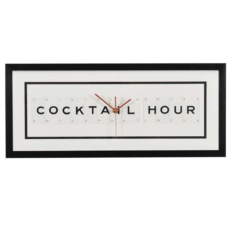 Vintage Playing Card Cocktail Hour Clock