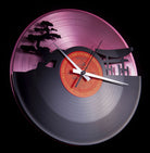 Japanese Sunset Record Clock On Pink Record