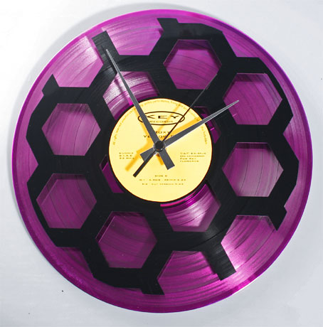 Beehive Double Record Wall Clock In Hot Pink
