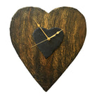 Amber Bronzed Heart Slate Clock