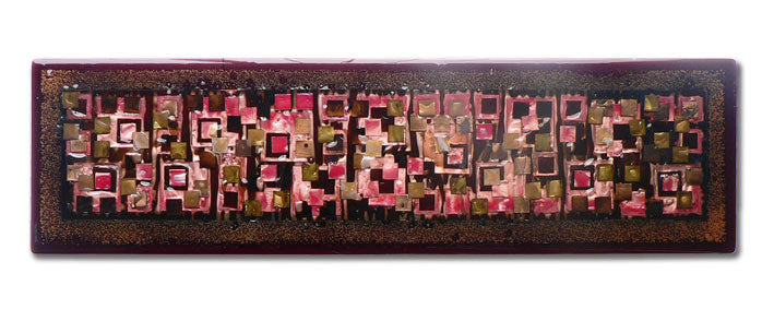 Mixed Squares Handmade Fused Glass Wall Panel