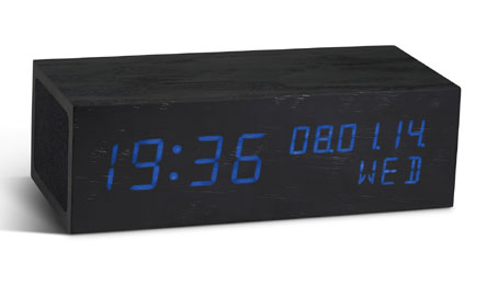 Black Music Clock With Blue Led
