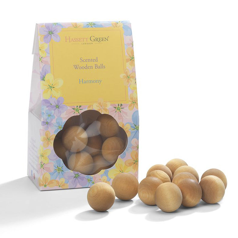 Harmony - 12 Scented Wooden Balls Plus 30Ml Fragrance Oil Included
