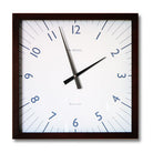 The Square Wall Clock In Walnut With White