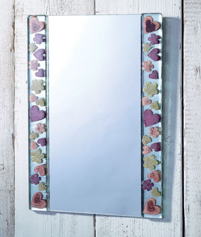 Jumble Panels Fused Glass Mirror
