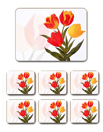 Heirloom Tulips 6 Placemat Set