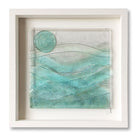 Box Framed Fused Seascape Glass Artwork