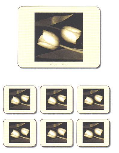 Serenity Tulips 6 Placemat Set
