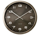 Polished Grey Steel Design Wall Clock