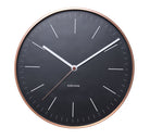 Minimalist Wall Clock In Black And Copper
