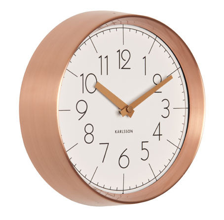 Convex Wall Clock In White And Copper