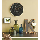 Black Marble Wall Clock With Copper And White Border