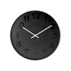 Striking Black Wall Clock In Polished Steel