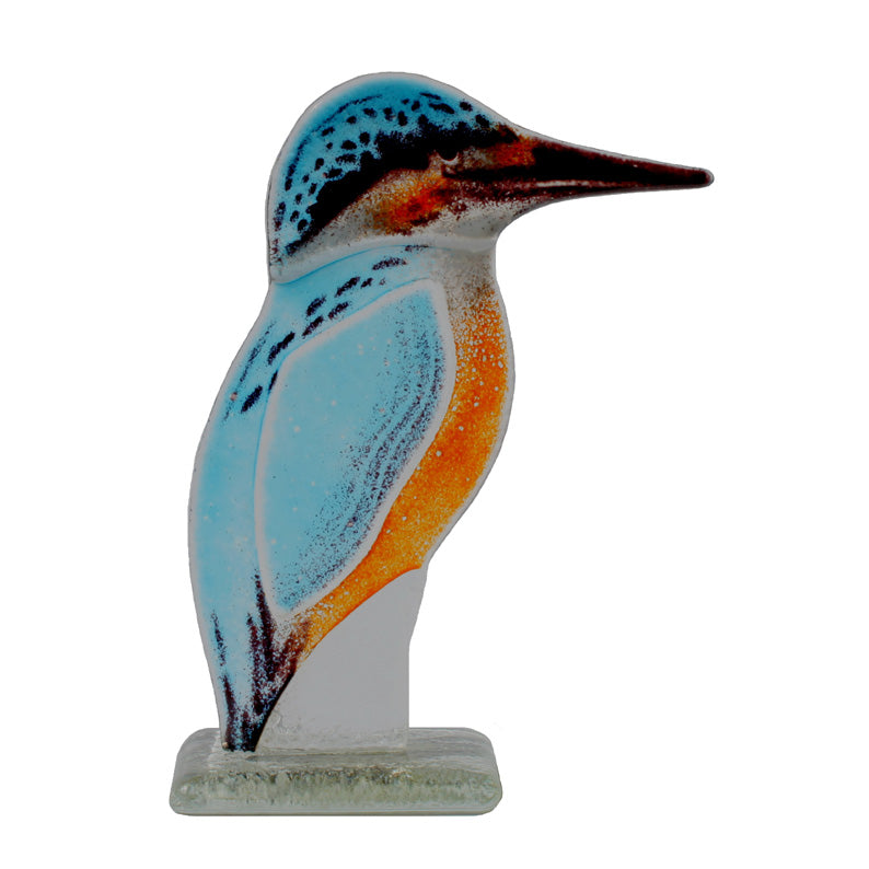 Exquisite Fused Glass Kingfisher Table Art