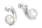 Simple Pearl Droplet Design Silver Earrings
