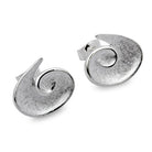 Abstract Swirl Design Silver Earrings